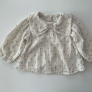 H&M 18M Polka Dot Cream Kids Shirt